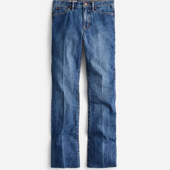 NWT J. Crew Full Length Demi Bootcut Jeans in Kamari Wash w/ Raw Hem - Picture 3 of 9
